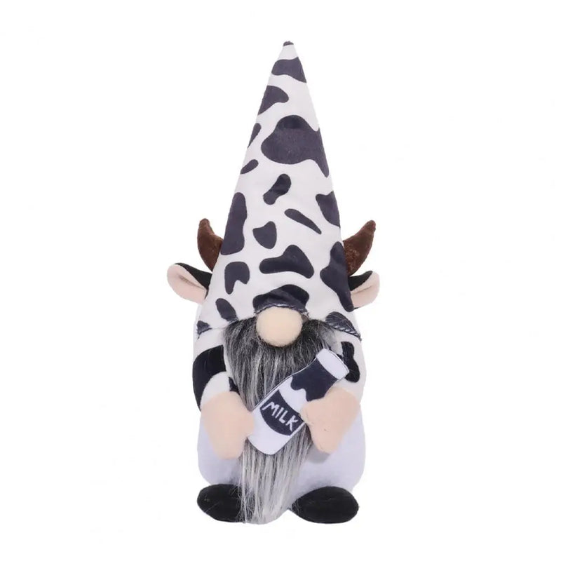 Cow-themed Plush Doll Cow Gnome Dolls Charming Plush Ornaments for Farmhouse Decor Black White Patterned Swedish for Tiered - ReesENT