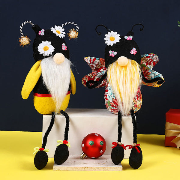 Gnome Bee Festival Flower Butterfly Long Legs Faceless Doll - ReesENT