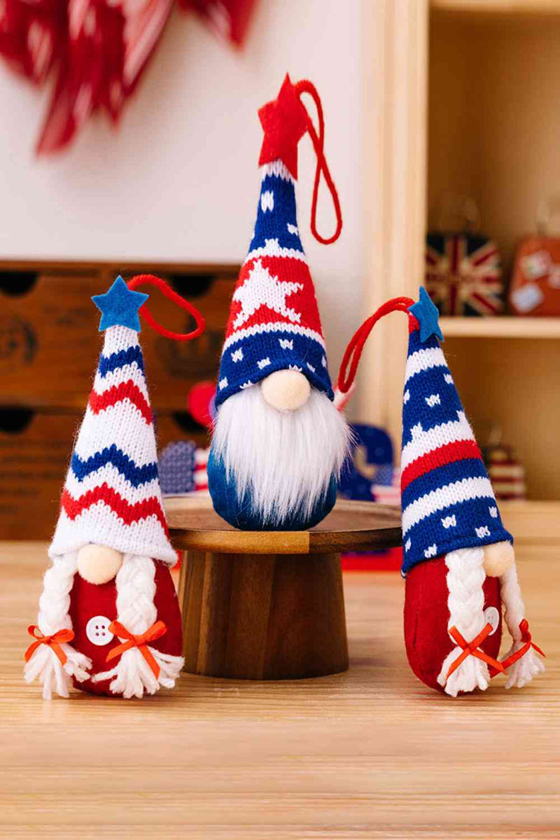 4-Piece Independence Day Knit Hanging Gnomes - ReesENT