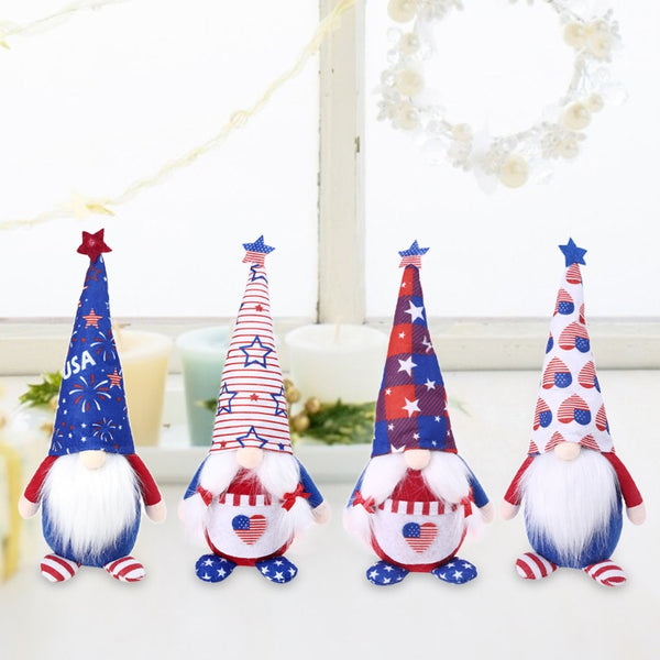 Gnome American Flag Independence Day Striped Five-pointed Star Gnome Plush Doll Decoration - ReesENT
