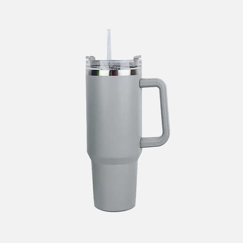 Stainless Steel Tumbler with Handle and Straw - ReesENT