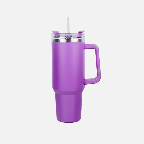 Stainless Steel Tumbler with Handle and Straw - ReesENT