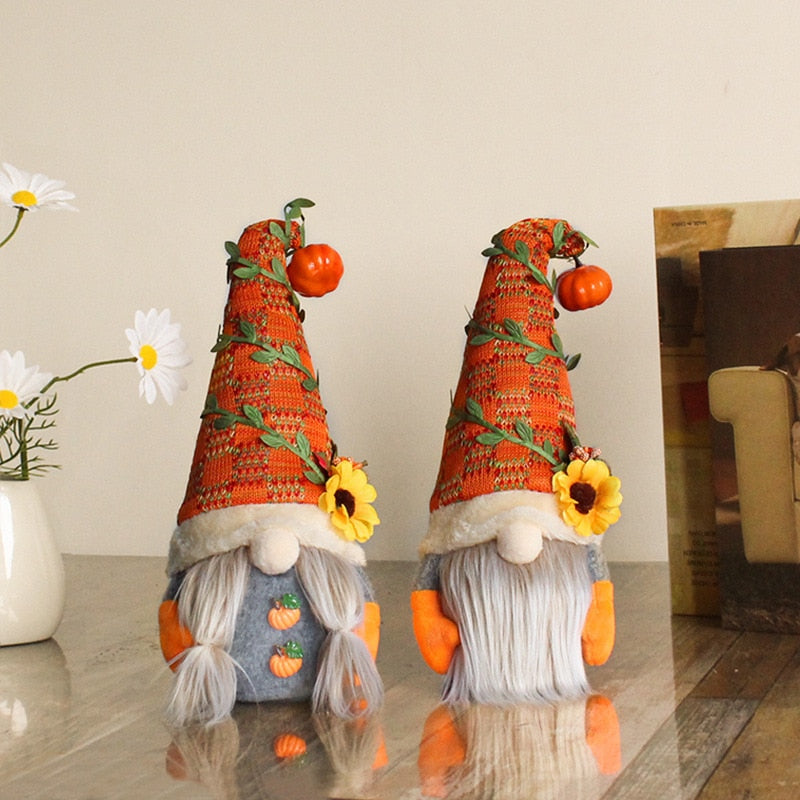 Gnomes Fall Gnome Pumpkin Sunflower Nisse Tomte Elf Dwarf Christmas Decoration Faceless Doll Valentines Day Home Ornaments Thanksgiving - ReesENT