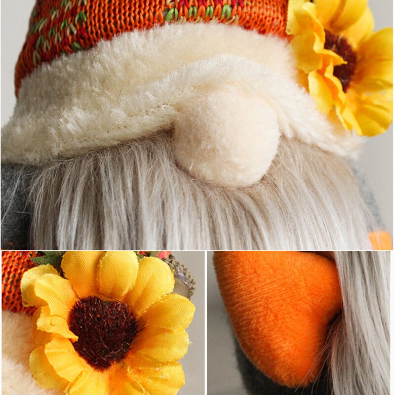 Gnomes Fall Gnome Pumpkin Sunflower Nisse Tomte Elf Dwarf Christmas Decoration Faceless Doll Valentines Day Home Ornaments Thanksgiving - ReesENT