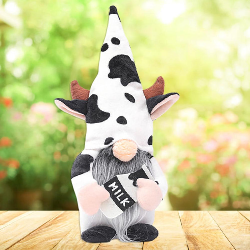 Gnome Cow Pattern Dwarf Decoration Faceless Vivid Fabric Gnome Doll Harvest Festival Decor Window Christmas Ornaments Charm - ReesENT