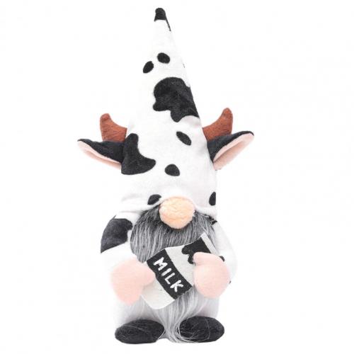 Gnome Cow Pattern Dwarf Decoration Faceless Vivid Fabric Gnome Doll Harvest Festival Decor Window Christmas Ornaments Charm - ReesENT