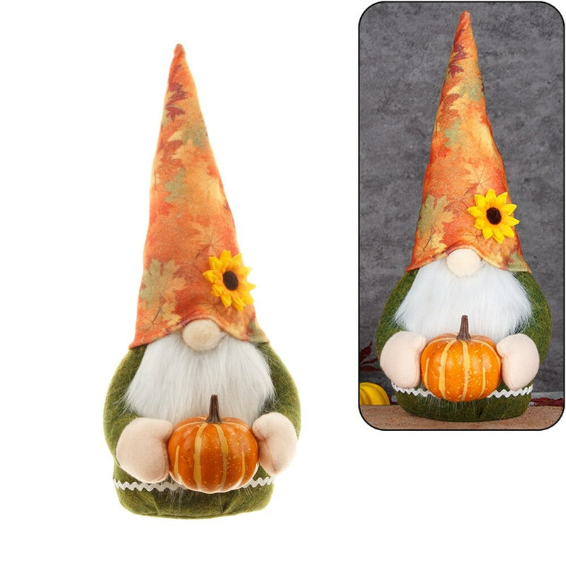 Gnomes Autumn Decorations Plush Elf Dwarfs Dolls Halloween Gnome Dolls Pumpkin Sunflower Xmas Gifts Thanksgiving Decorations kids Toys - ReesENT