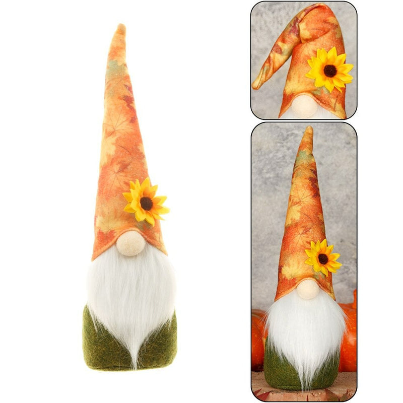 Gnomes Autumn Decorations Plush Elf Dwarfs Dolls Halloween Gnome Dolls Pumpkin Sunflower Xmas Gifts Thanksgiving Decorations kids Toys - ReesENT