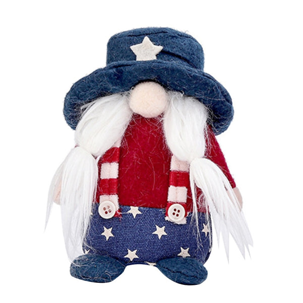 Gnome 4th of July  Decoration Patriotic Scandinavian Nisse  Dwarf Dolls With Hat for Independence Day Decorations - ReesENT