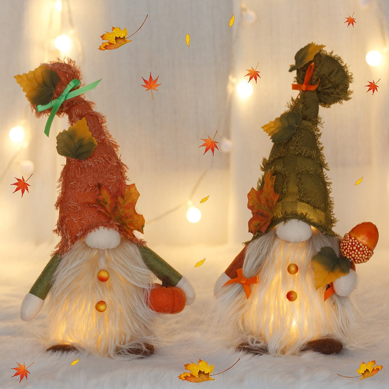 Gnomes Autumn Decorations Plush Elf Dwarfs Dolls Halloween Gnome Dolls Pumpkin Sunflower Xmas Gifts Thanksgiving Decorations kids Toys - ReesENT