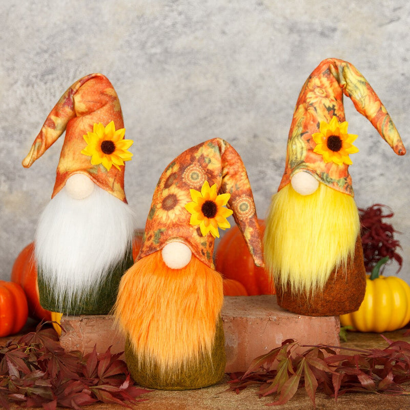 Gnomes Autumn Decorations Plush Elf Dwarfs Dolls Halloween Gnome Dolls Pumpkin Sunflower Xmas Gifts Thanksgiving Decorations kids Toys - ReesENT