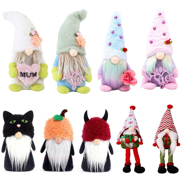 Gnome Halloween Rudolf Elf Dolls Christmas Swedish Gnomes Mother's Day Gnome Handmade Faceless Doll Plush Decor Xmas Kids Gifts - ReesENT