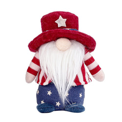 Gnome 4th of July  Decoration Patriotic Scandinavian Nisse  Dwarf Dolls With Hat for Independence Day Decorations - ReesENT