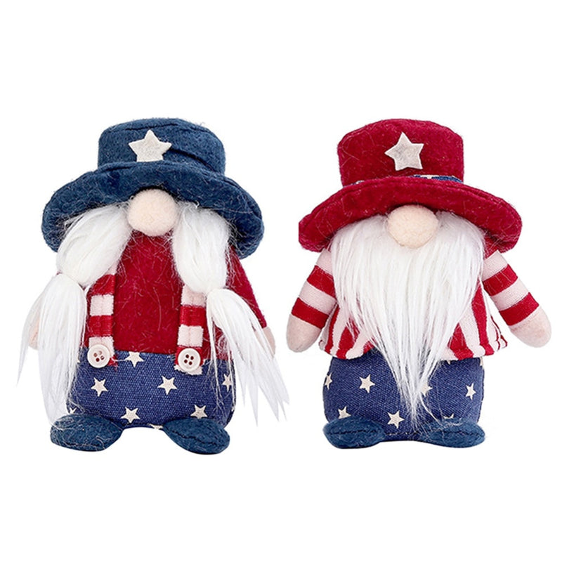 Gnome 4th of July  Decoration Patriotic Scandinavian Nisse  Dwarf Dolls With Hat for Independence Day Decorations - ReesENT