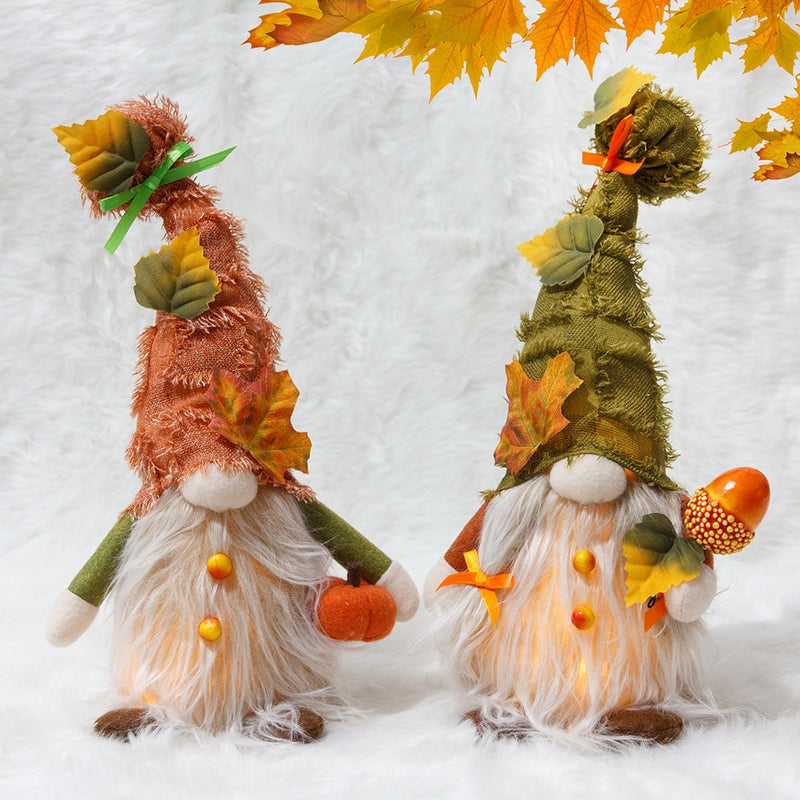 Gnomes Autumn Decorations Plush Elf Dwarfs Dolls Halloween Gnome Dolls Pumpkin Sunflower Xmas Gifts Thanksgiving Decorations kids Toys - ReesENT