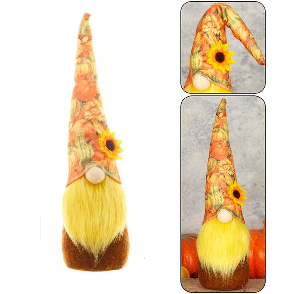 Gnomes Autumn Decorations Plush Elf Dwarfs Dolls Halloween Gnome Dolls Pumpkin Sunflower Xmas Gifts Thanksgiving Decorations kids Toys - ReesENT