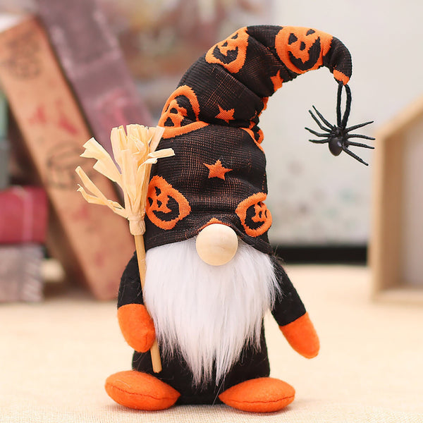 Gnome Happy Halloween Pumpkin Faceless Ornaments Doll DIY Halloween Decoration for Home Kids Gift Halloween Party Decor Props - ReesENT