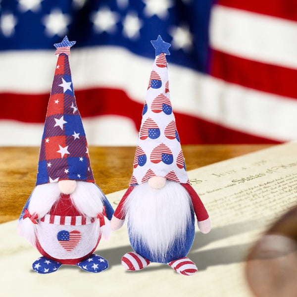 Gnome American Flag Independence Day Striped Five-pointed Star Gnome Plush Doll Decoration - ReesENT