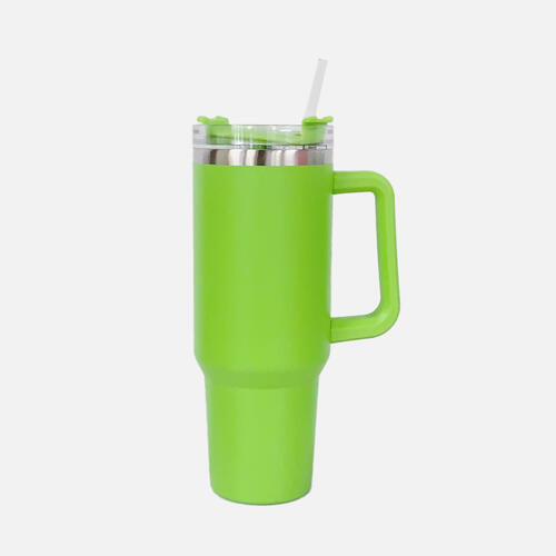 Stainless Steel Tumbler with Handle and Straw - ReesENT