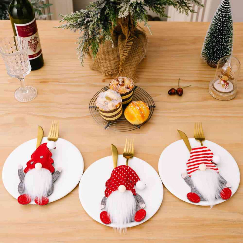 3-Piece Faceless Gnome Cutlery Holders - ReesENT