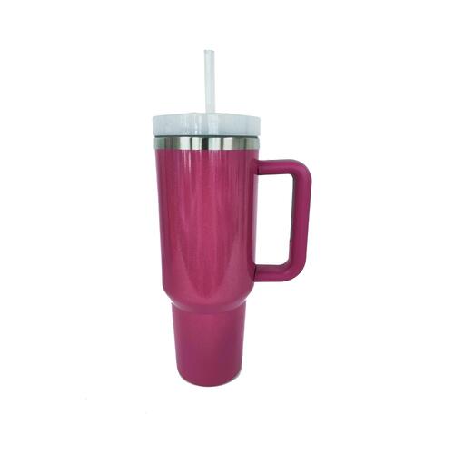 Stainless Steel Tumbler with Handle and Straw - ReesENT