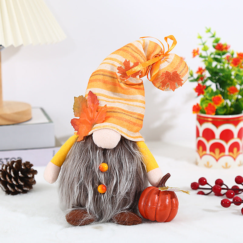 Gnome Harvest Festival Gnome Faceless Doll Creative Autumn Color - ReesENT