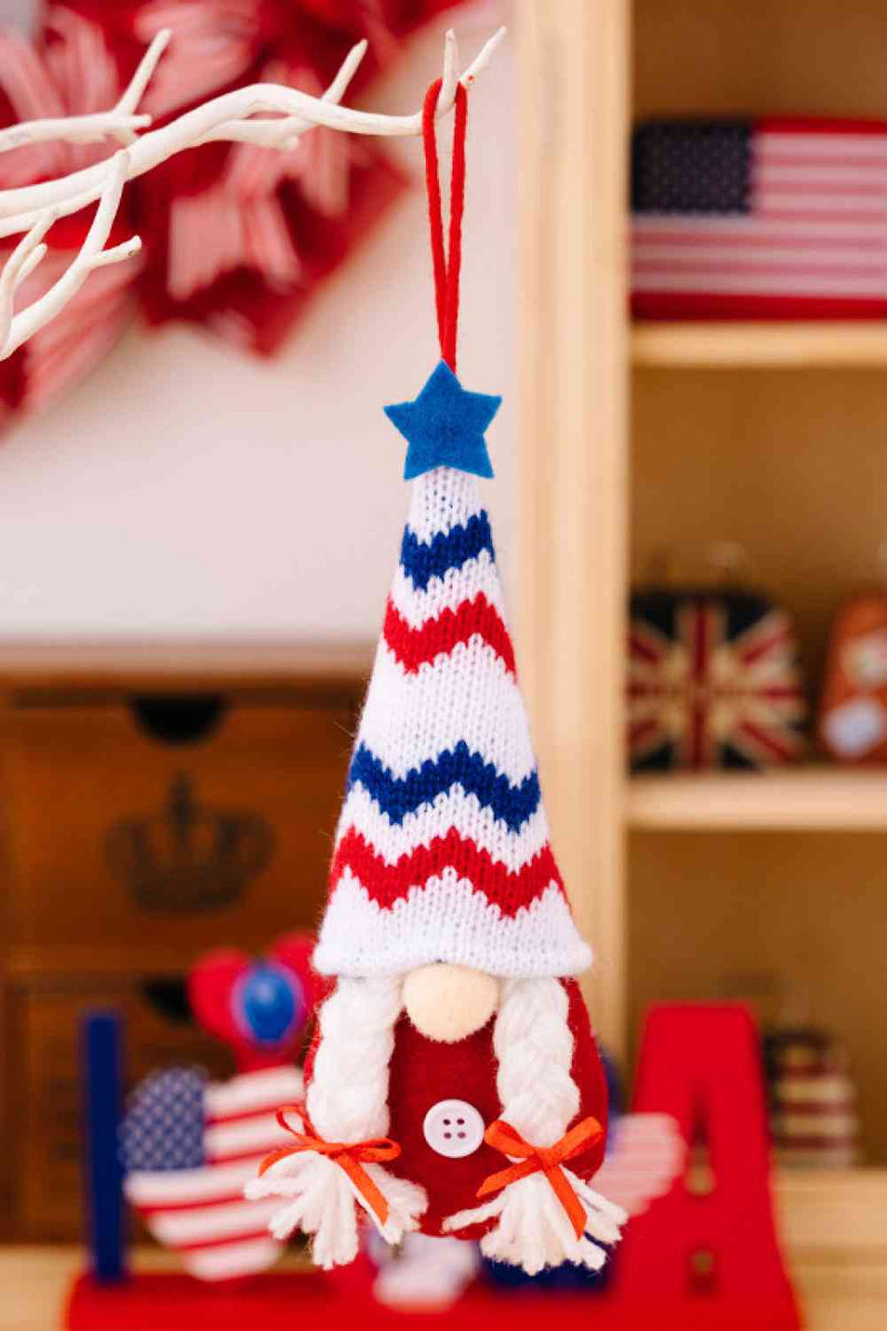 4-Piece Independence Day Knit Hanging Gnomes - ReesENT